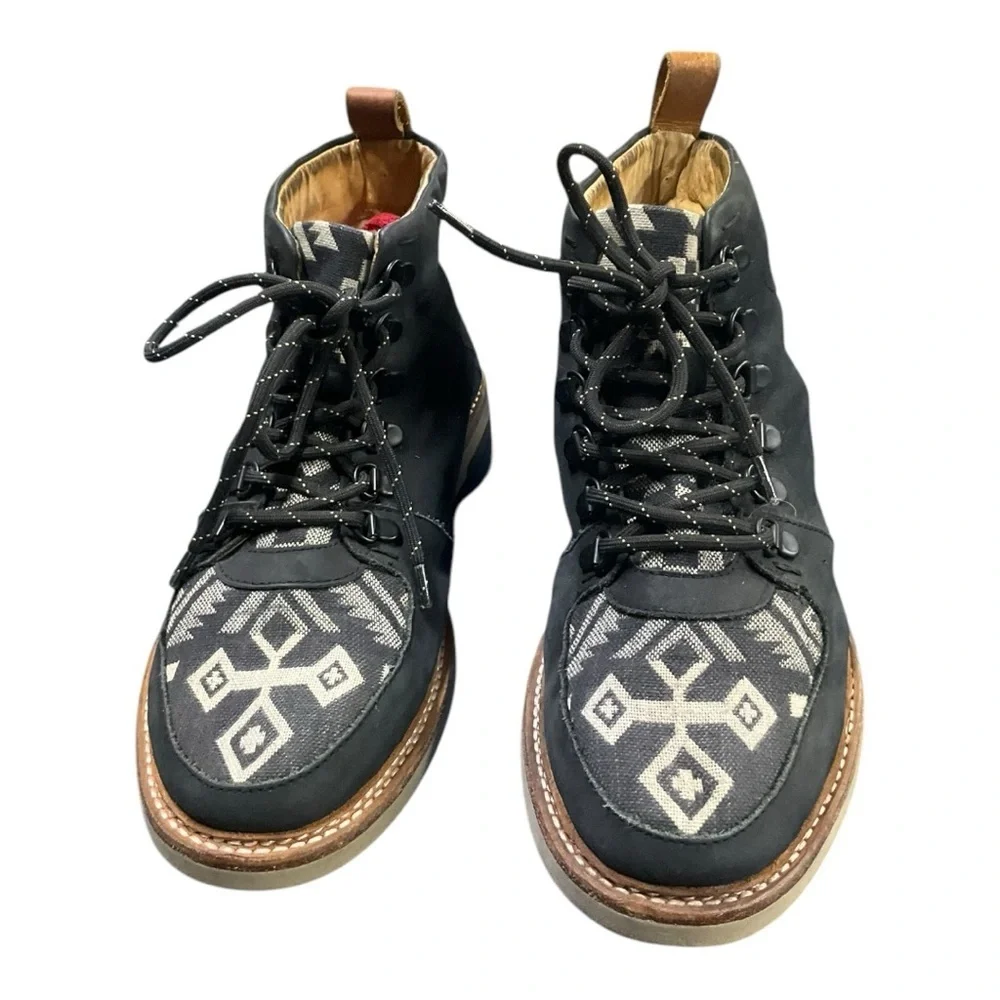 🔷 Thorocraft Monte Rosa Blue Patterned Leather Boots | Men’s EU 42 / US 8.5‎